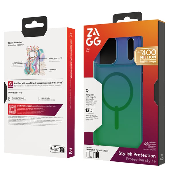 ZAGG Milan Snap mobiltelefon etui 17,5 cm (6.9") Cover Grøn, Blå