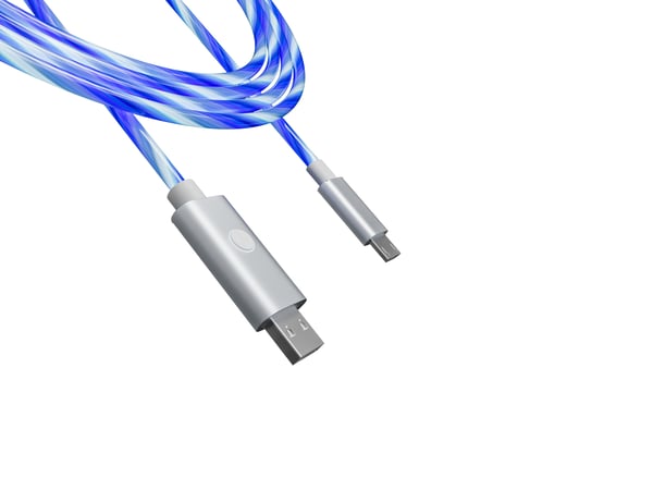 Oniverse ONICAB1-MICUSB2-WHT USB-kabel 2 m USB A Micro-USB B Blå, Sølv