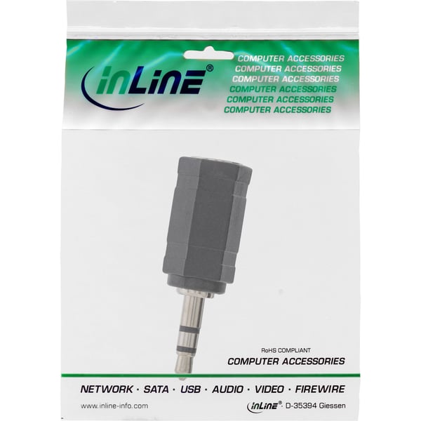 InLine 99309 kabel kønsskifter 2.5mm jack female 3.5mm Sort