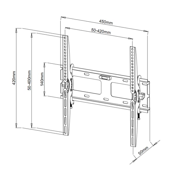 Techly ICA-PLB 131M TV-kiinnike 139,7 cm (55") Musta