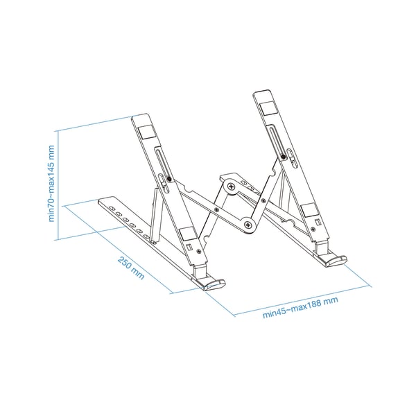 TooQ TQLRS0033-AL-G laptop stativ Stander til laptop og tablet Grå 38,1 cm (15")