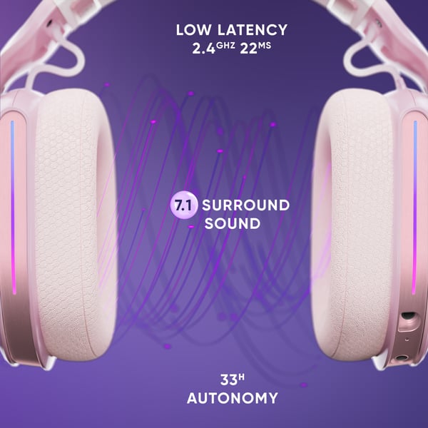 Oniverse Polaris Kuulokkeet Langallinen & langaton Pääpanta Pelaaminen USB Type-C / USB Type-A Bluetooth Vaaleanpunainen