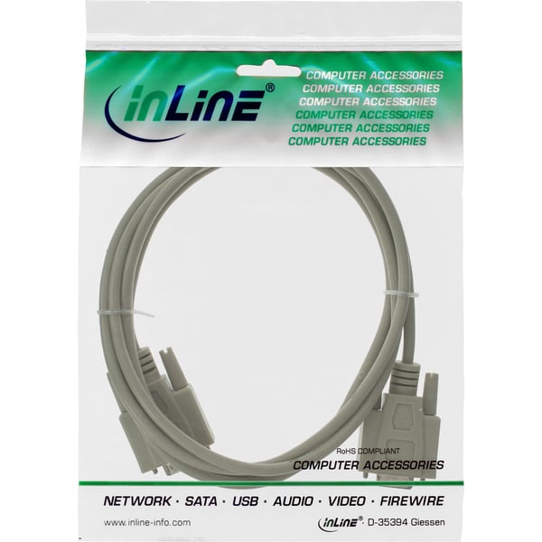 InLine 4043718035601 seriella kablar Beige 20 m DB-9