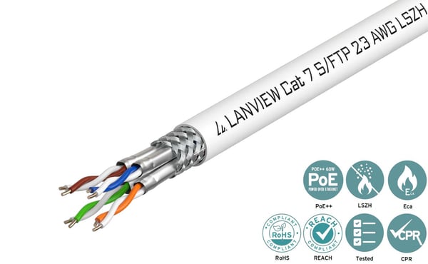 Lanview LVN122506 netværkskabel Hvid 500 m Cat7 SF/UTP (S-FTP)