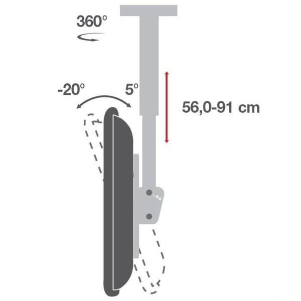 Techly ICA-CPLB 944D kyltin näyttökiinnike 139,7 cm (55") Musta