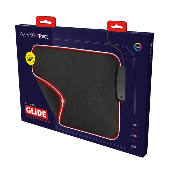 Trust GXT 765 Glide-Flex RGB Pelihiirimatto Musta, Punainen