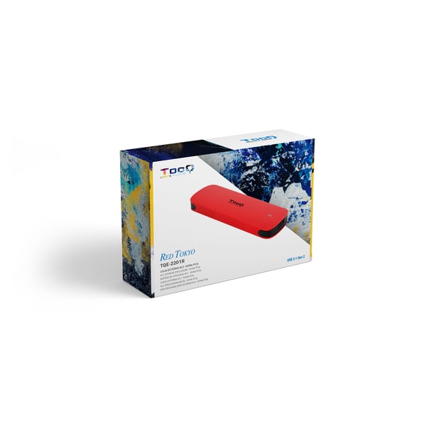TooQ TQE-2201R Hölje för lagringsenheter SSD-inkapsling Röd M.2