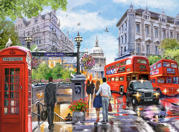 Castorland Spring in London 2000 pcs Kuviopalapeli 2000 kpl Kaupunki
