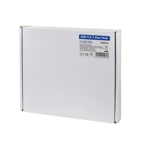 LogiLink UA0318 gränssnittshubbar USB 2.0 5000 Mbit/s Svart