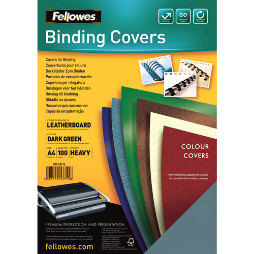 Fellowes 5371503 omslag til papirindbinding A4 Papir Grøn 100 stk
