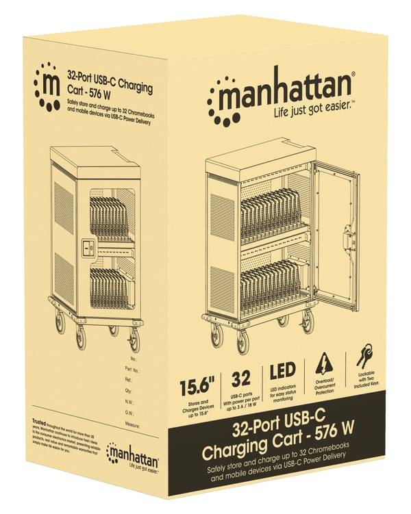 Manhattan 102353 administration af bærbar enhed - vogn & kabinet Bærbar enhedsadministrationsvogn Grå