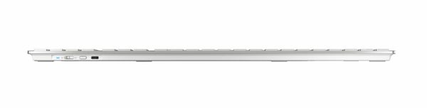 CHERRY JD-9100CH-1 tastatur Mus inkluderet Hjemme/kontor RF trådløs + Bluetooth QWERTZ Schweizisk Sølv, Hvid