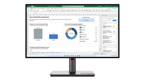 Lenovo ThinkVision P27h-30 platta pc-skärmar 68,6 cm (27") 2560 x 1440 pixlar Quad HD LCD Svart