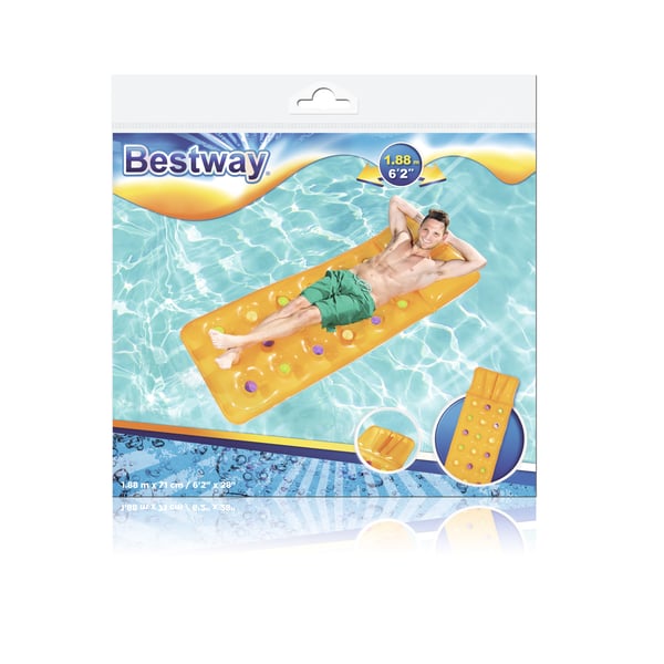 Bestway 43014 pool og strand flyder Blå, Lyserød Mønster Vinyl Flydende madras