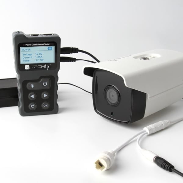 Techly I-CT PRO-POECK nätverkskabeltestare Testverktyg för PoE Svart, Grå