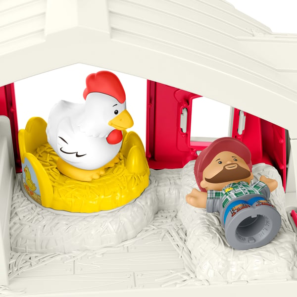 Fisher-Price Little People Caring Fun Animal Farm-lekset, pedagogisk leksak för små barn, flerspråkig version