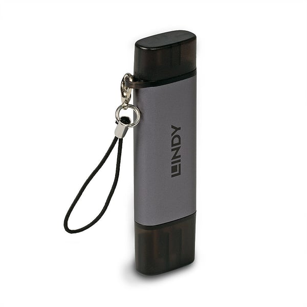 Lindy 43335 kortinlukija USB 3.2 Gen 1 (3.1 Gen 1) Type-A/Type-C Musta, Harmaa Lindy 43335 kortinlukija USB 3.2 Gen 1 (3.1 Gen 1) Type-A/Type-C Musta, Harmaa