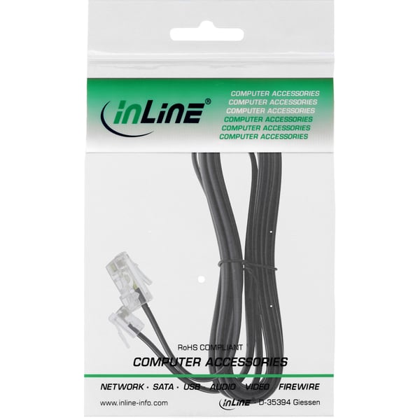 InLine 18867 telefonkabel 10 m Sort