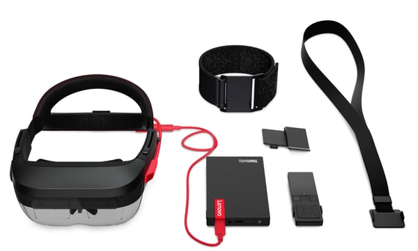 Lenovo ThinkReality A6 Skärm för montering på huvudet 380 g Svart