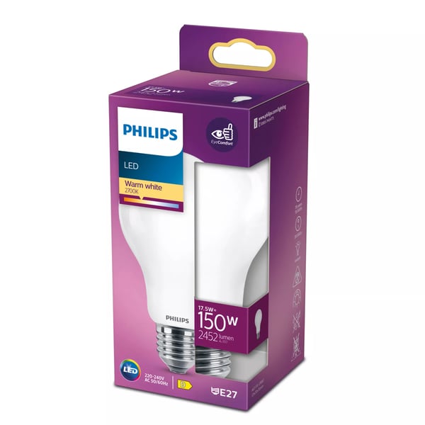 Philips Hehkulankalamppu, huurrettu 150 W A67 E27