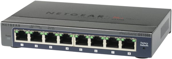 NETGEAR GS108E Hallittu Gigabit Ethernet (10/100/1000) Musta