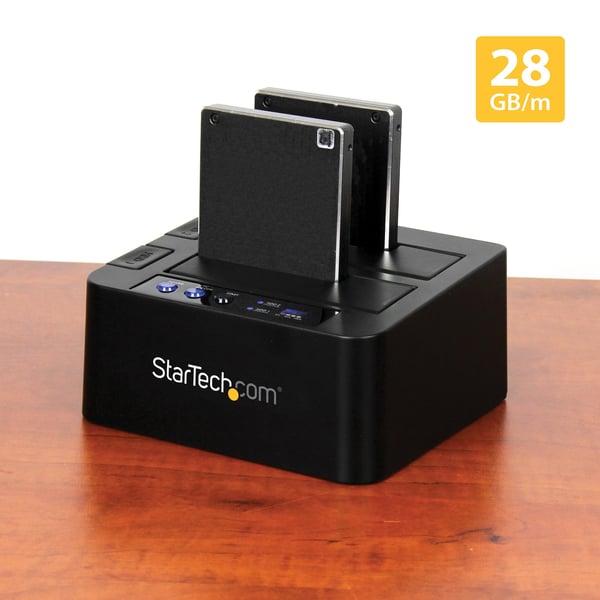 StarTech.com Fristående hårddiskduplicerare, dubbel HDD/SSD-kloningskopierare, USB 3.1 (10 Gbps)
