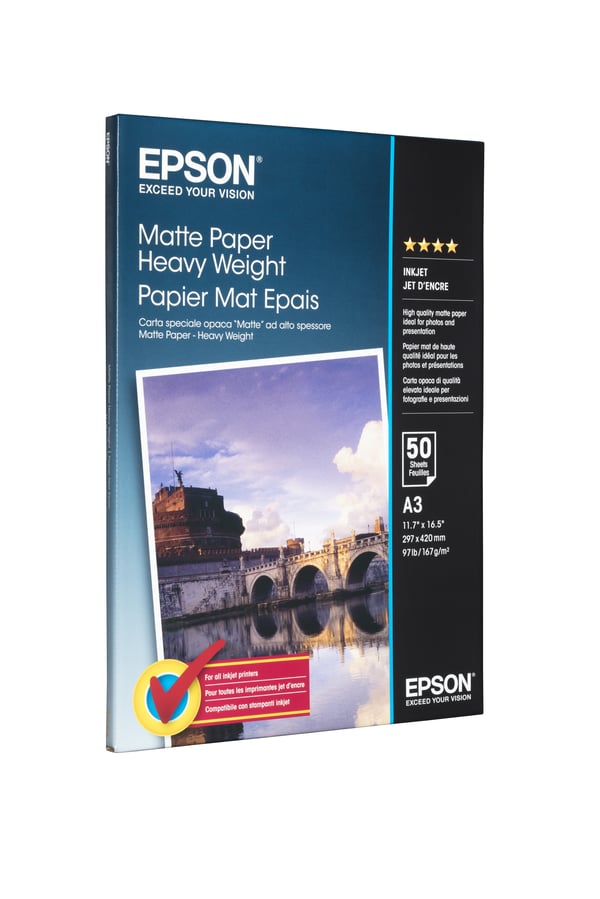 Epson Matte Paper Heavy Weight, DIN A3, 167 g/m2, 50 ark