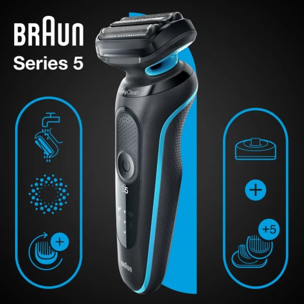 Braun Series 5 51-M4500cs Folie shaver Sort, Blå