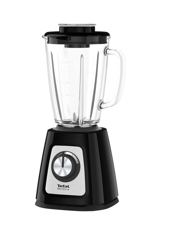 Tefal BlendForce II BL4388 tehosekoitin 1,25 L Pöydällä pidettävä tehosekoitin 800 W Musta, Harjattu teräs