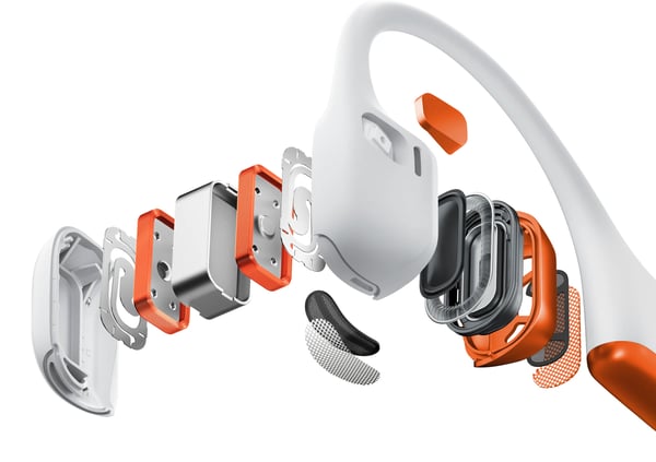 SHOKZ OpenRun Pro 2 Headset Trådlös Öronkrok Idrott Bluetooth Orange, Vit