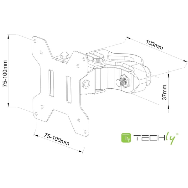 Techly ICALCD100BK Skrivebord Sort