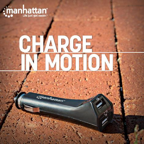 Manhattan 101721 oplader til mobil enhed Digitalt kamera, Mobiltelefon, MP3, Tablet Sort Cigartænder Automatisk