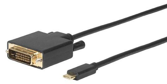 Microconnect USB3.1CDVI18B videokabel adapter 1,8 m USB Type-C DVI-D Sort