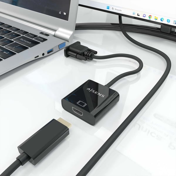 AISENS A115-0873 videokaapeli-adapteri 0,2 m HDMI + 3.5mm + Micro-USB Type-B VGA (D-Sub) Musta