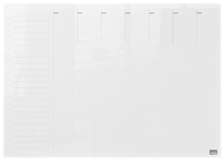 Nobo transparent akryl mini whiteboard ugentlig planner til skrivebordet eller vægmonteret, A4