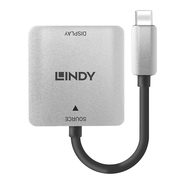 Lindy 43295 videokabel adapter 0,12 m USB Type-C VGA (D-Sub) Grå