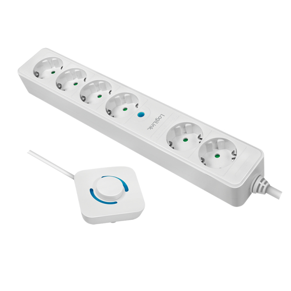 LogiLink LPS271 jatkojohto 1,5 m 6 AC-pistorasia(a) Sisätila Valkoinen