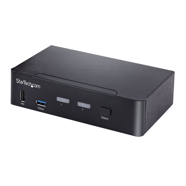 StarTech.com USB C KVM-switch, 2-portars DisplayPort KVM med 4K 60Hz UHD HDR-video, 3,5 mm ljud, USB Typ