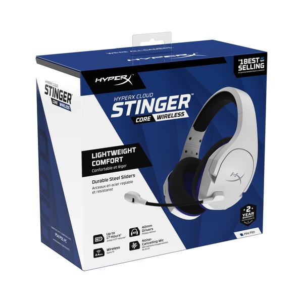 HyperX Cloud Stinger Core Kuulokkeet Langaton Pääpanta Pelaaminen USB Type-C Valkoinen