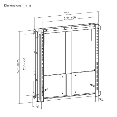Manhattan 462723 tv-beslag 190,5 cm (75") Sort