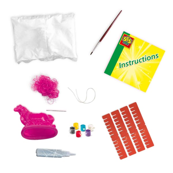 SES Creative Children's Glitter Hair Horses Casting and Painting Set
