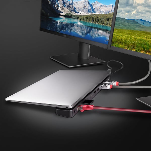 Lindy 43392 kannettavien tietokoneiden telakka ja porttitoistin Telakointi USB 3.2 Gen 1 (3.1 Gen 1) Type-C Antrasiitti