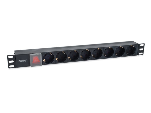 Equip 333286 strømforsyningsenhed (PDU) 8 AC stikkontakt(er) 1U Sort
