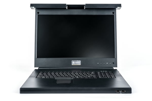 Vertiv Avocent LRA185KMM8D-001 rack 48,3 cm (19") 1366 x 768 pixlar Plast, Stål Svart 1U