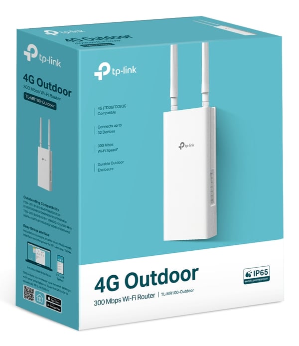 TP-Link TL-MR100-OUTDOOR trådløs router Hurtigt ethernet Enkelt band (2,4 GHz) 4G Hvid