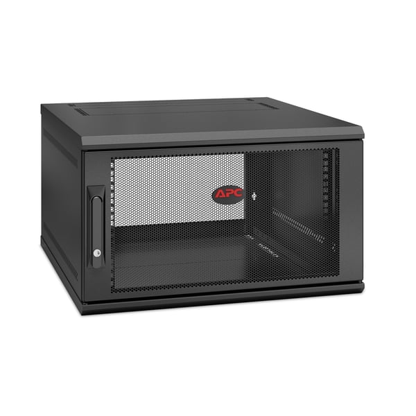 APC NetShelter WX 6U Single Hinged Wall-mount Enclosure 600mm Deep Vægmonteret stativ Sort