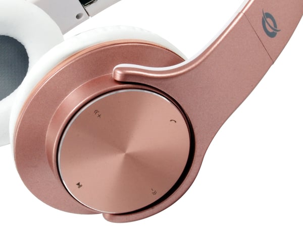 Conceptronic CHSPBTNFCSPKR hovedtelefoner/headset Kabel & trådløs Opkald/musik Micro-USB Bluetooth Lyserød guld, Hvid
