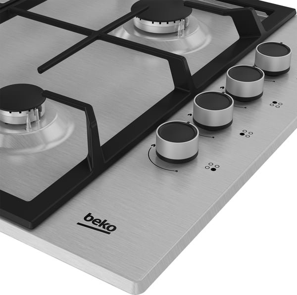 Beko HIBW64125SX kogeplade Rustfrit stål Indbygget 61 cm Gaskomfur 4 zone(s)