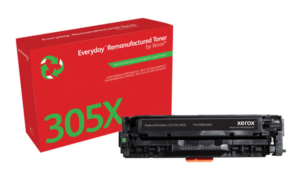 Everyday™ Mustavalko Remanufactured Toner by Xerox compatible with HP 305X (CE410X), High capacity