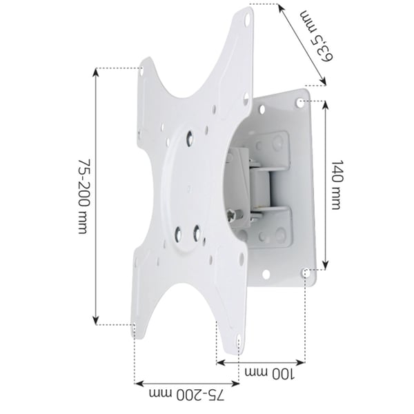 Techly ICA-LCD 2900WH tv-beslag 94 cm (37") Hvid